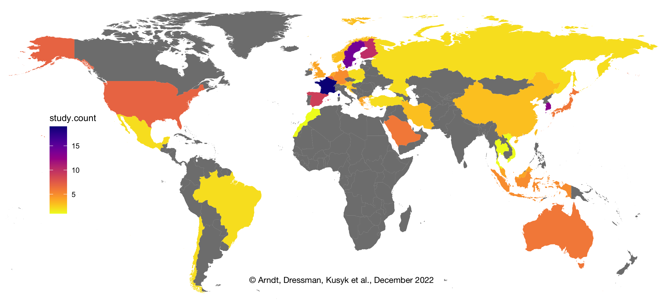 World map visualisation