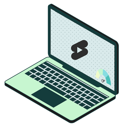 Illustration of a laptop used in the Online Video Analyser prototype